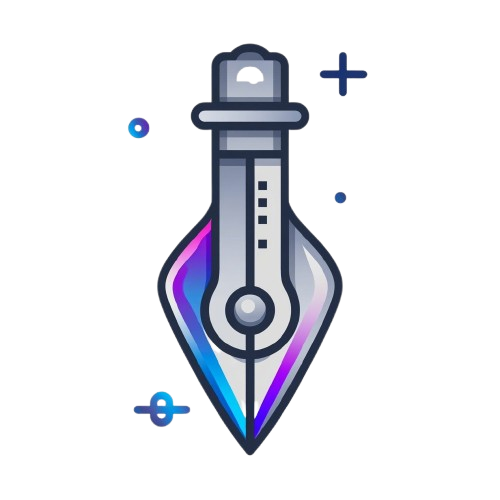 Colorful stylized dagger icon on a white background