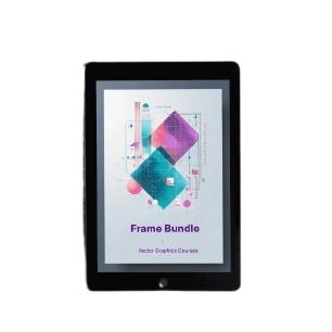 Digital tablet displaying a frame bundle on a white background